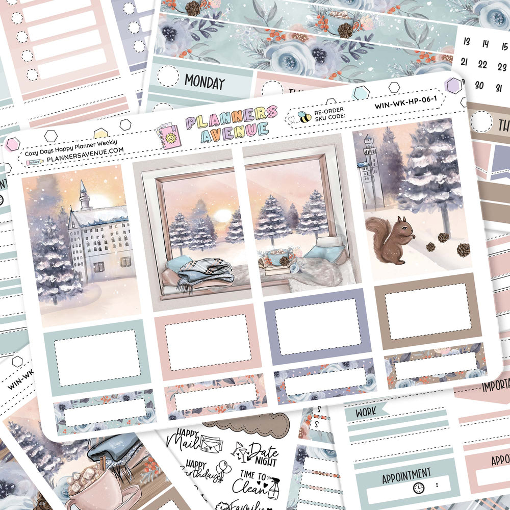Cozy Days Happy Planner Weekly Sticker Foiled Kit