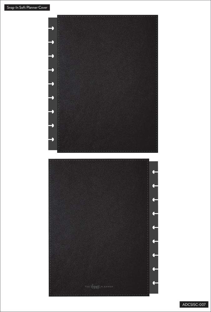 Happy Planner Classic Black Soft Snap In Planner Cover