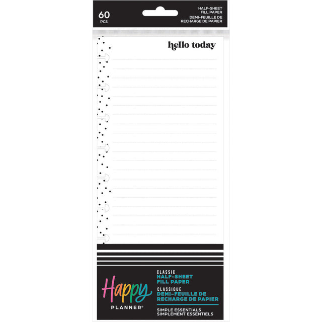 Happy Planner Everyday Simple Essentials Skinny Classic Fill Paper - Lined