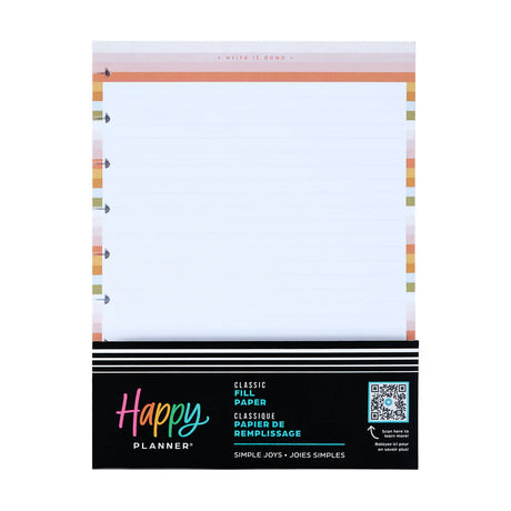 Happy Planner Simple Joys Classic Fill Paper
