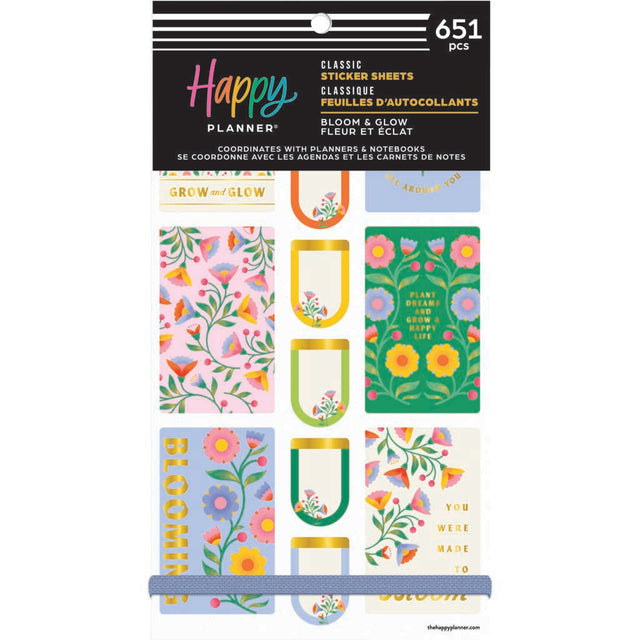 Happy Planner Bloom & Glow Classic Sticker Book - Value Pack