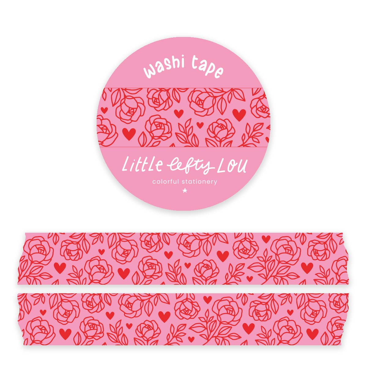Hearts And Roses Washi Tape by Little Lefty Lou