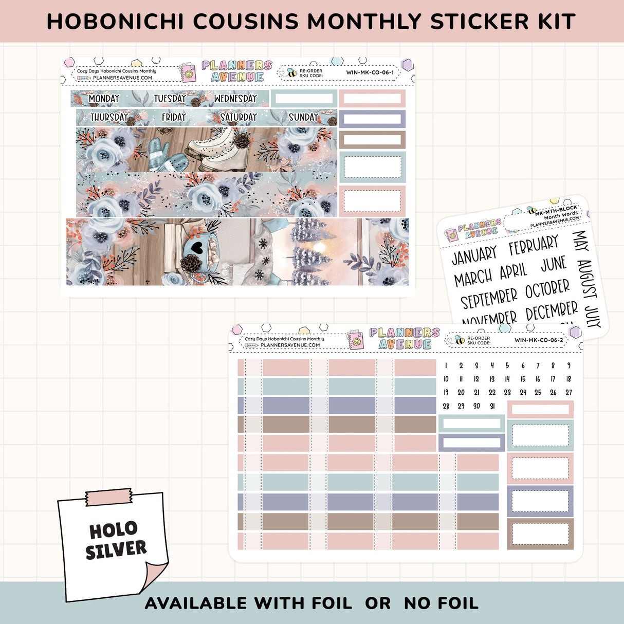 Hobonichi Cousins Foiled Monthly Sticker Kit
