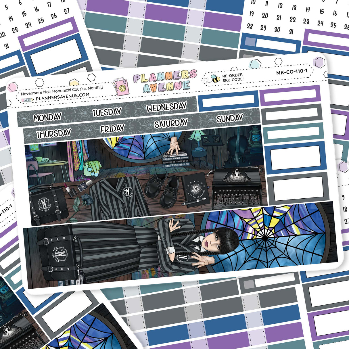 Nevermore Hobonichi Cousins Monthly Sticker Kit