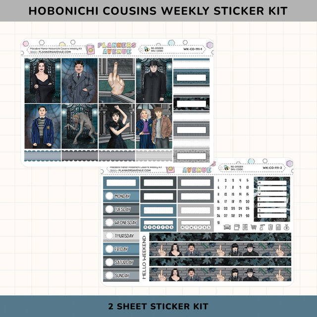 Macabre Manor Hobonichi Cousins Weekly Sticker Kit