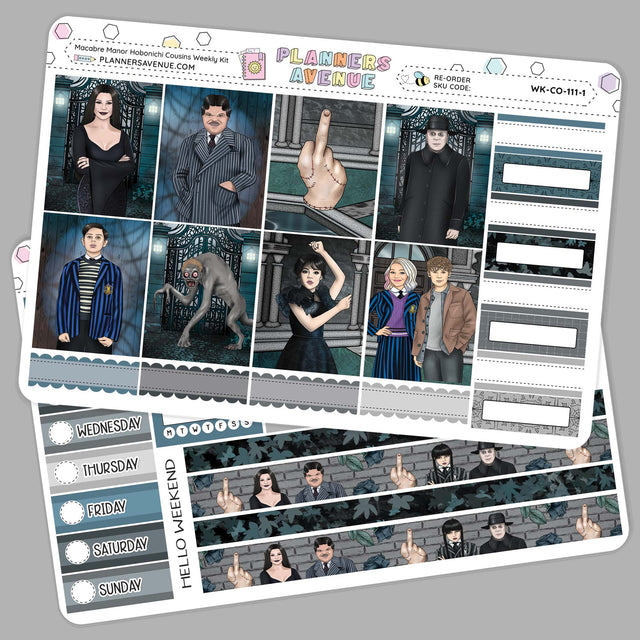 Macabre Manor Hobonichi Cousins Weekly Sticker Kit