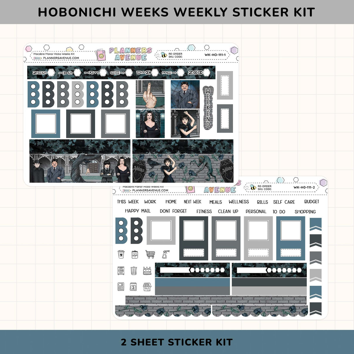 Macabre Manor Hobonichi Weeks Sticker Kit