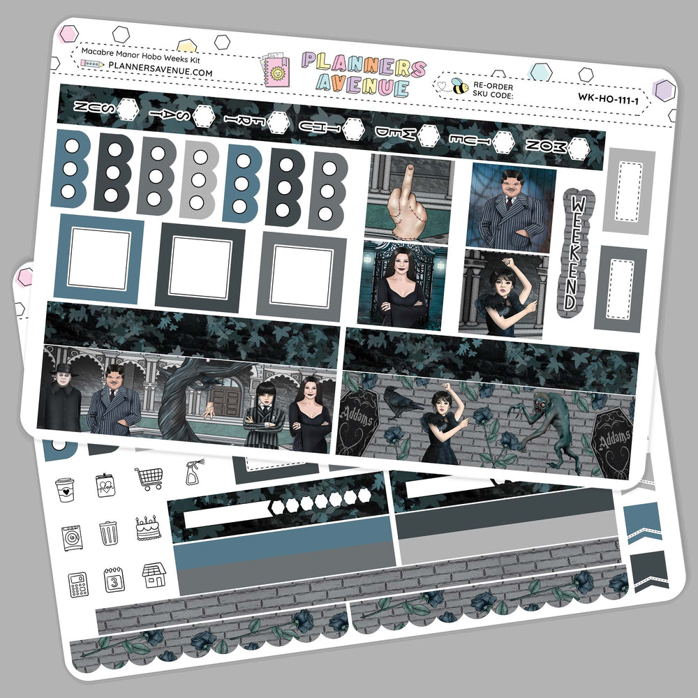 Macabre Manor Hobonichi Weeks Sticker Kit