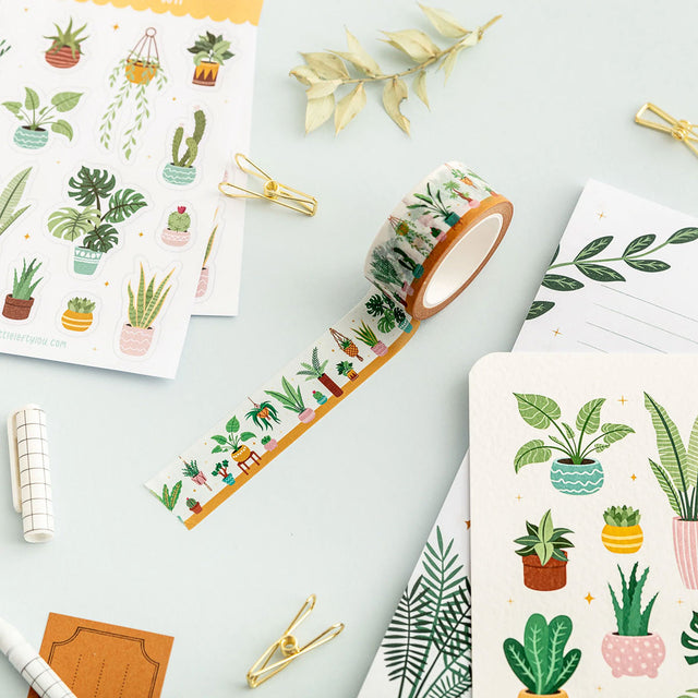 Wide House Plants Washi Tape by Little Lefty Lou