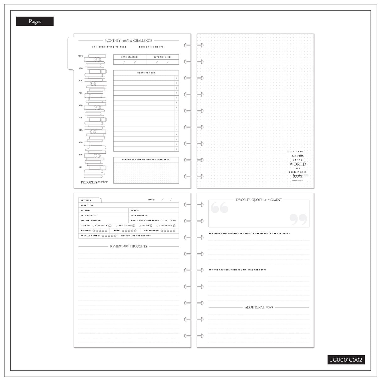 Happy Planner Book Club Reading Journal