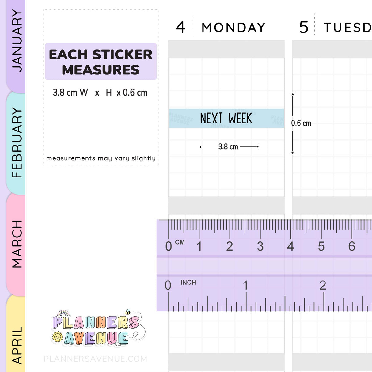 Next Week Header Planner Stickers