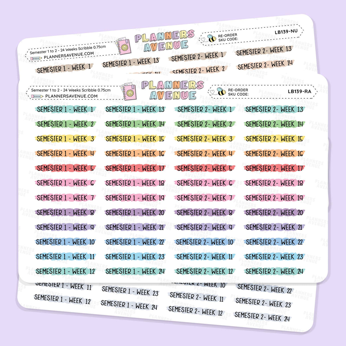 Semester 1 & 2 with Week 1–24 Scribble Stickers