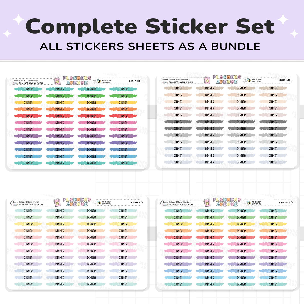 Dinner Scribble Stickers