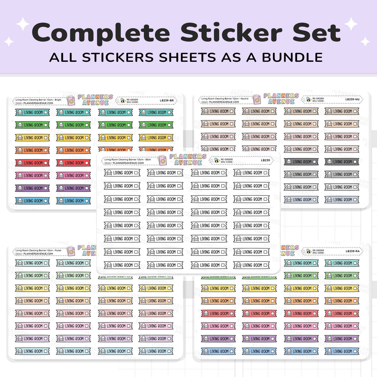 Clean Living Room Banner Flag Stickers