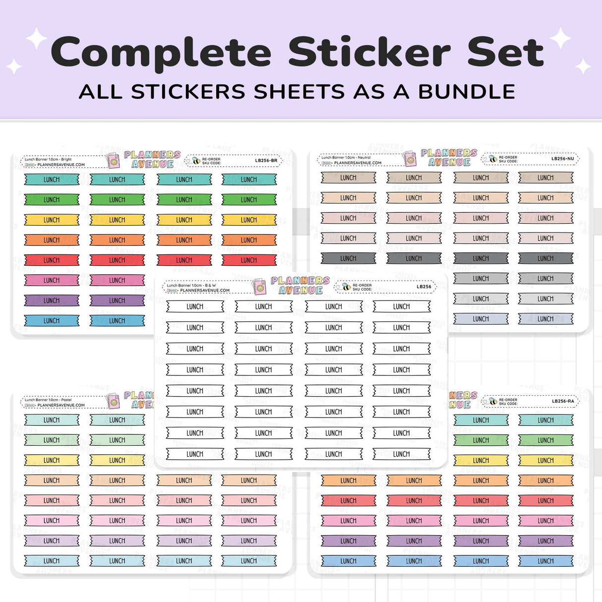 Lunch Banner Flag Stickers
