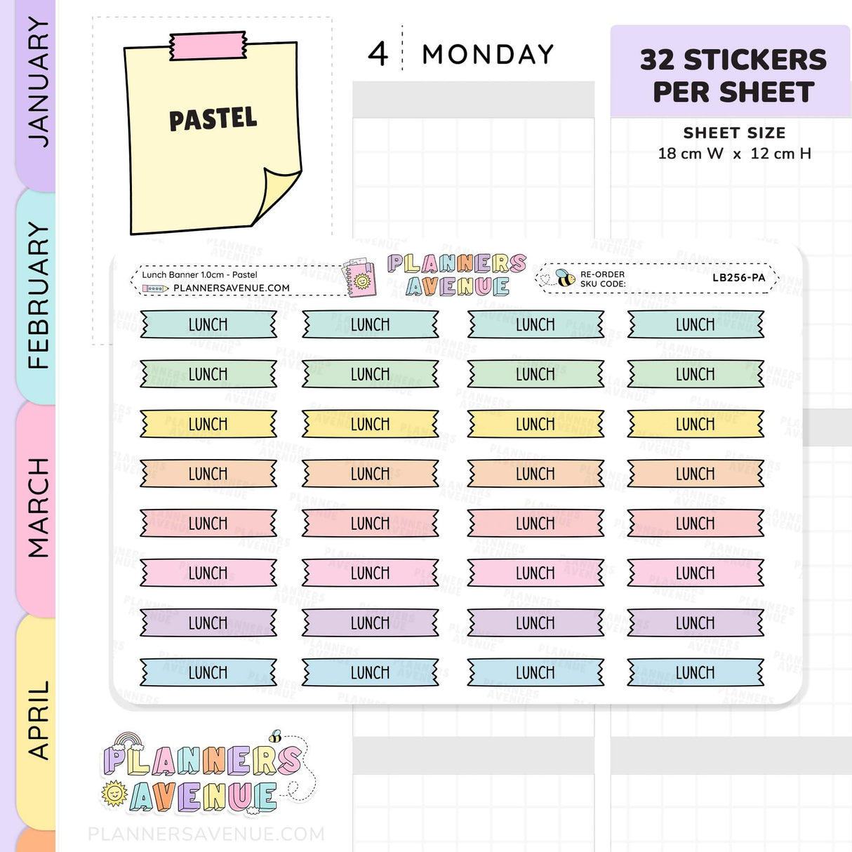 Lunch Banner Flag Stickers