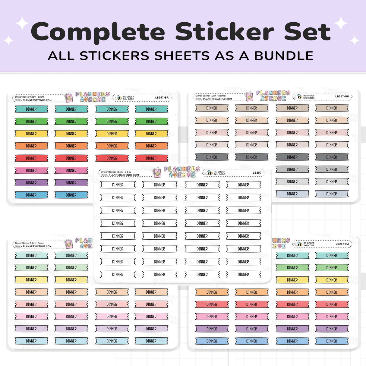 Dinner Banner Flag Stickers