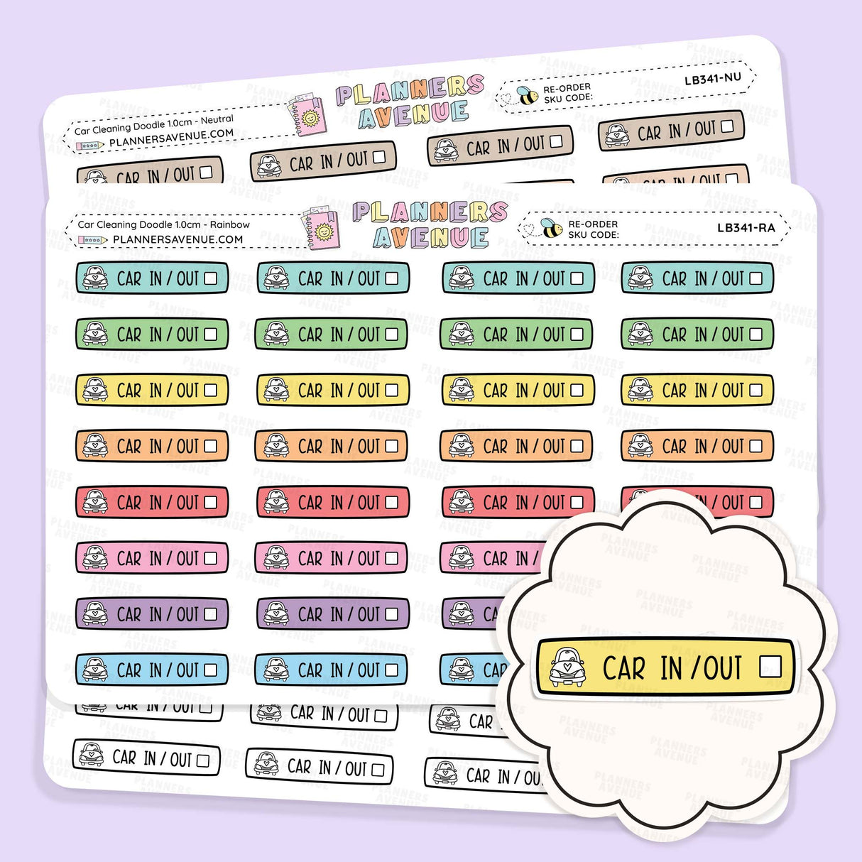 Car Cleaning Planner Stickers