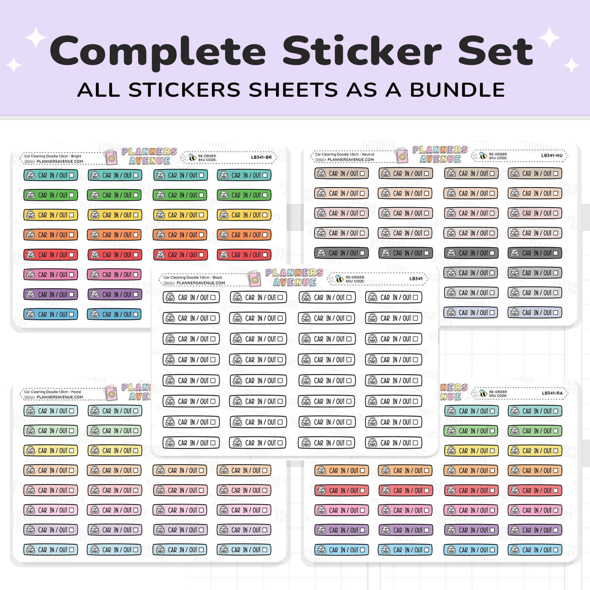 Car Cleaning Planner Stickers
