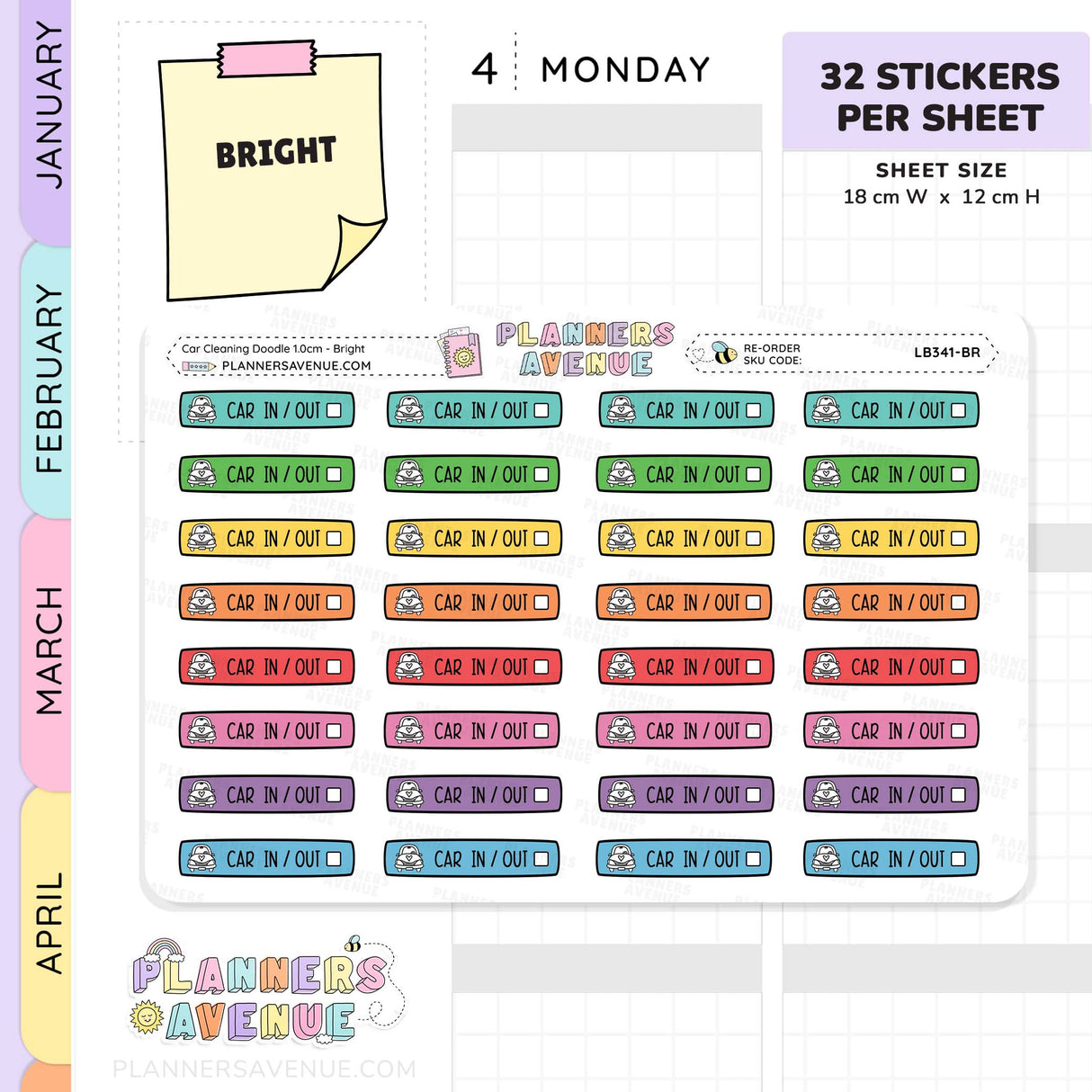 Car Cleaning Planner Stickers