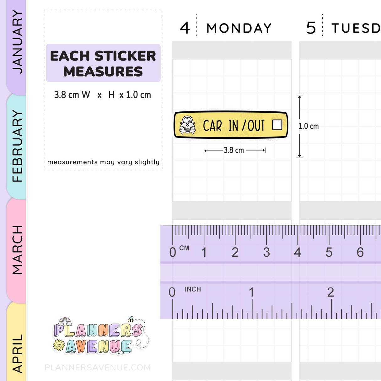 Car Cleaning Planner Stickers