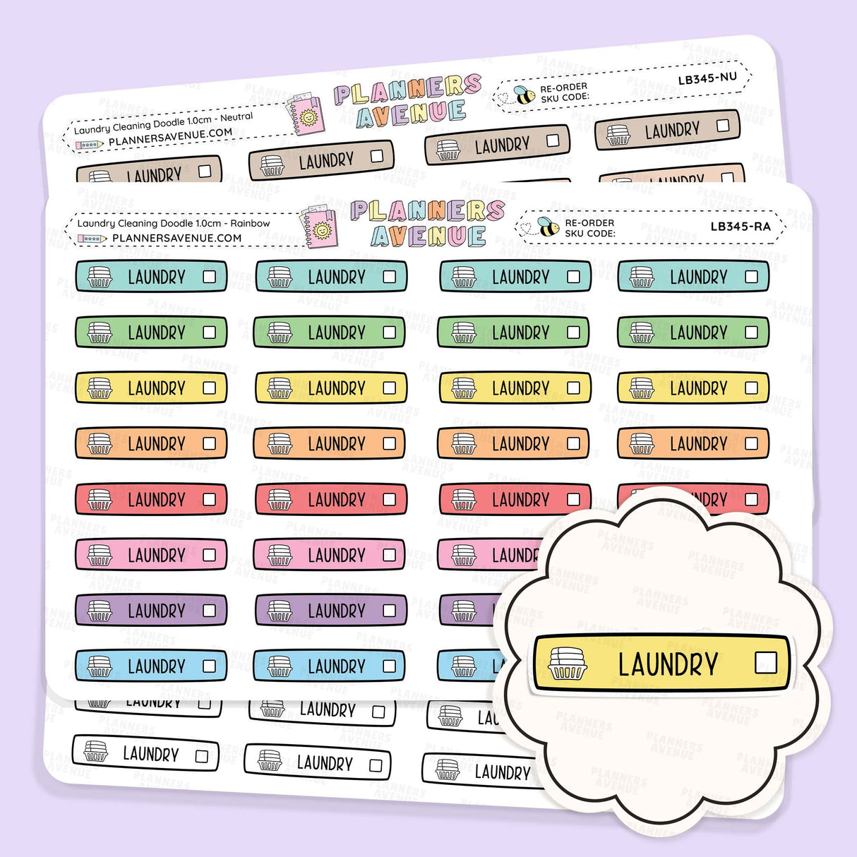 Laundry Cleaning Planner Stickers