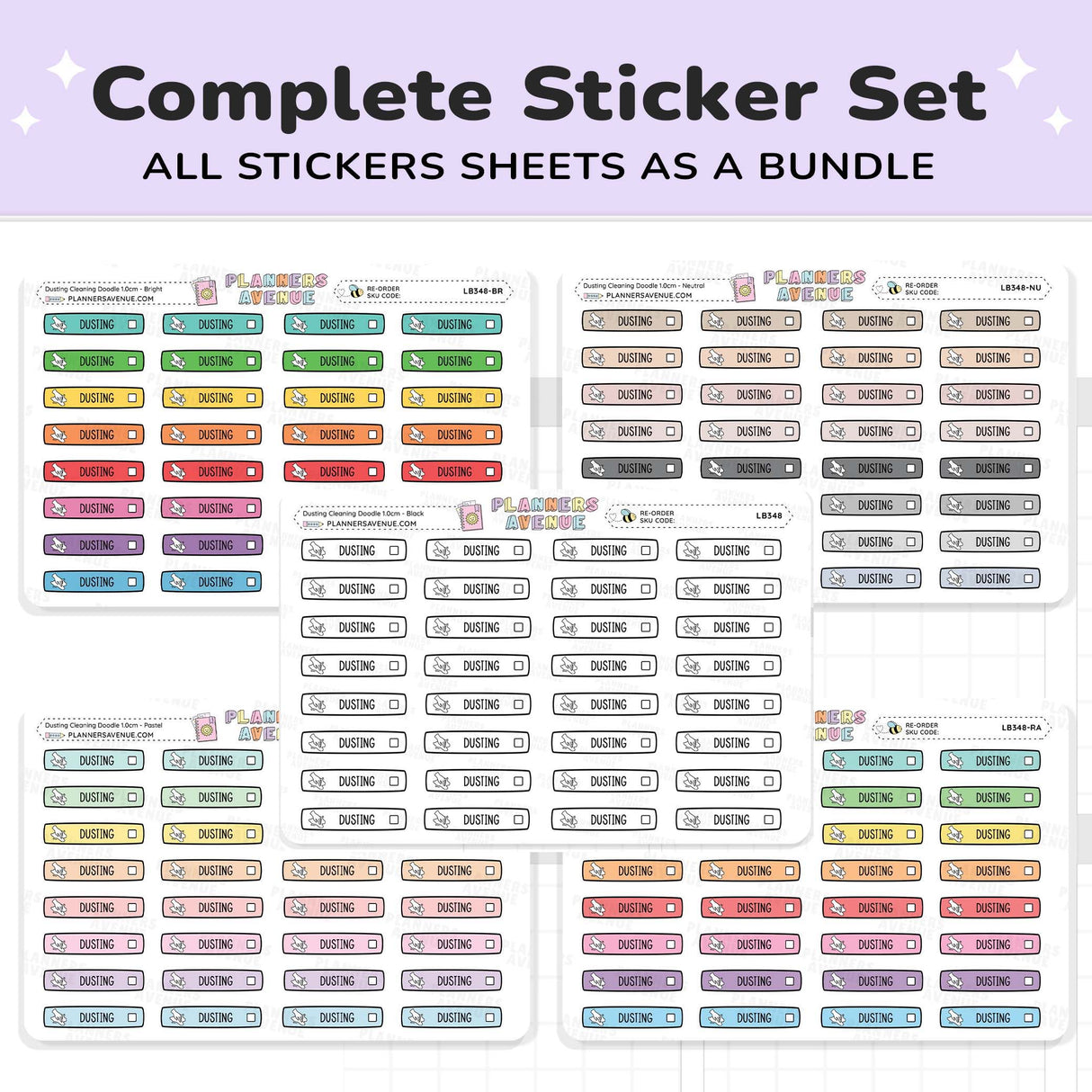 Dusting Cleaning Planner Stickers