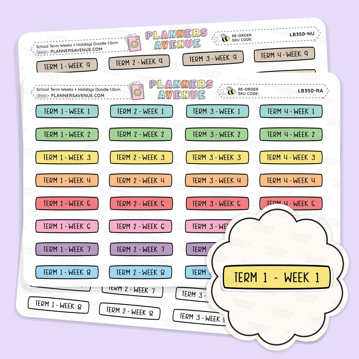 School Term Week Planner Stickers