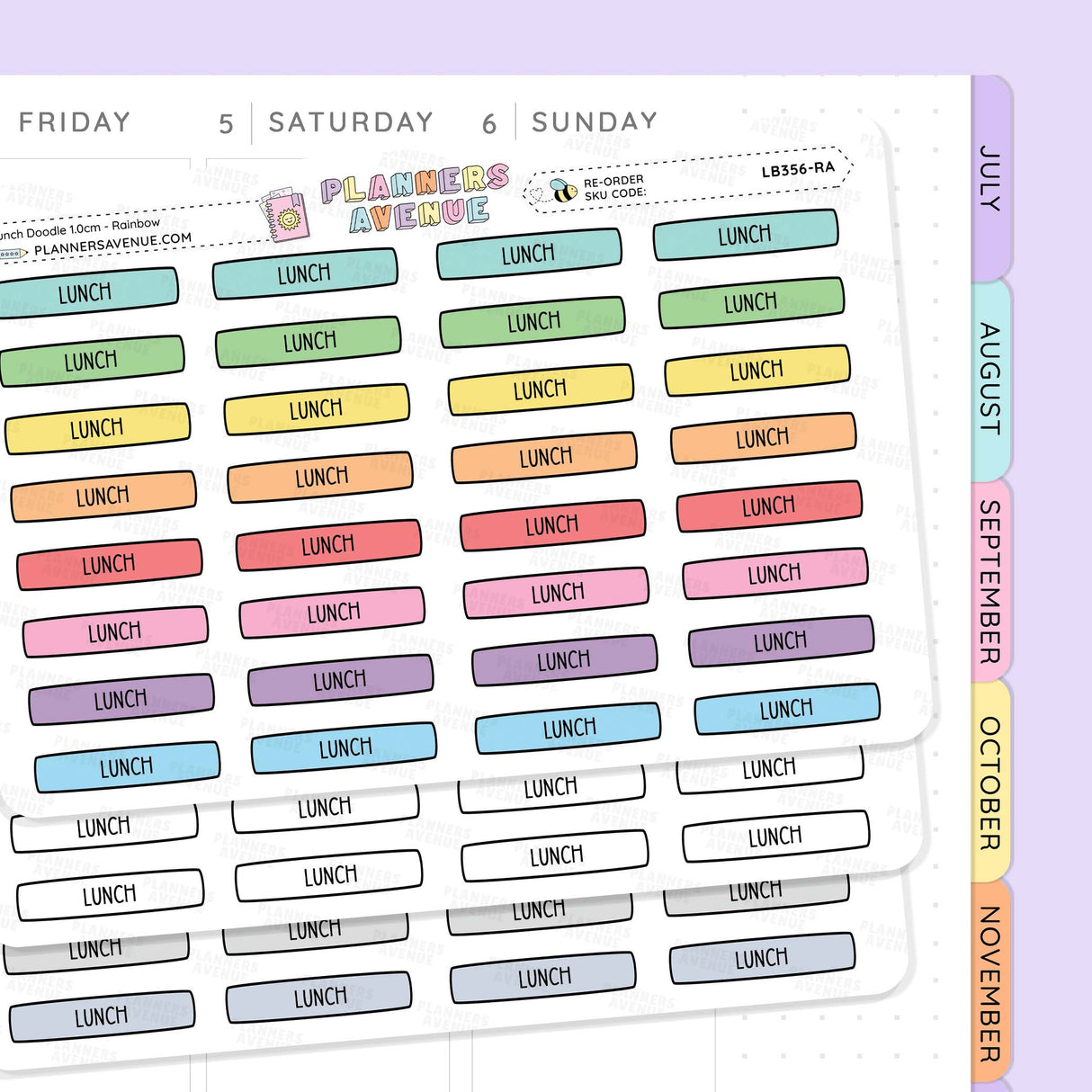 Lunch Planner Stickers