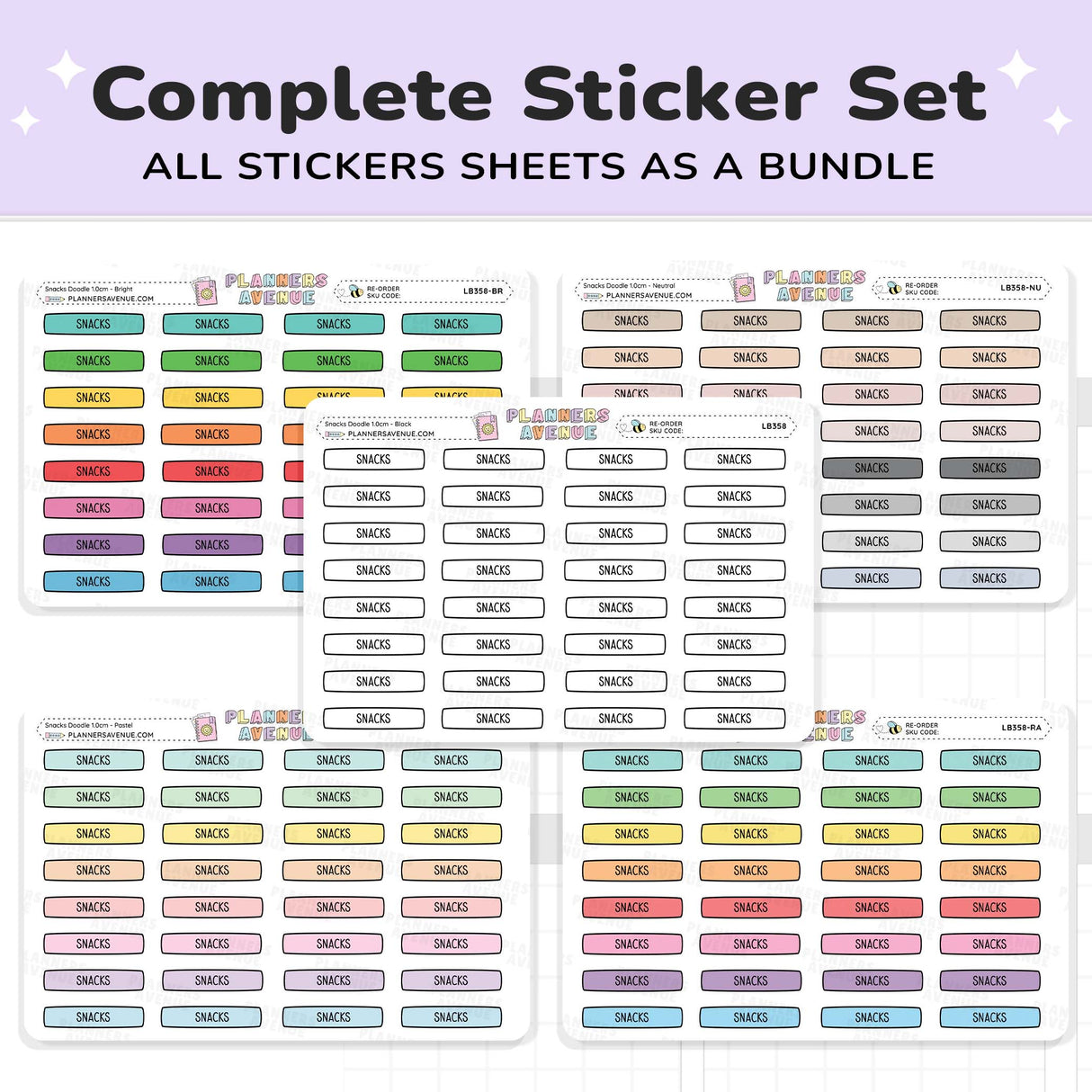 Snacks Planner Stickers