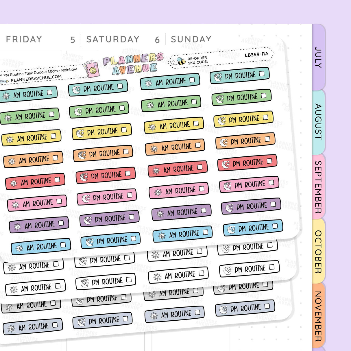 AM PM Routine Planner Stickers