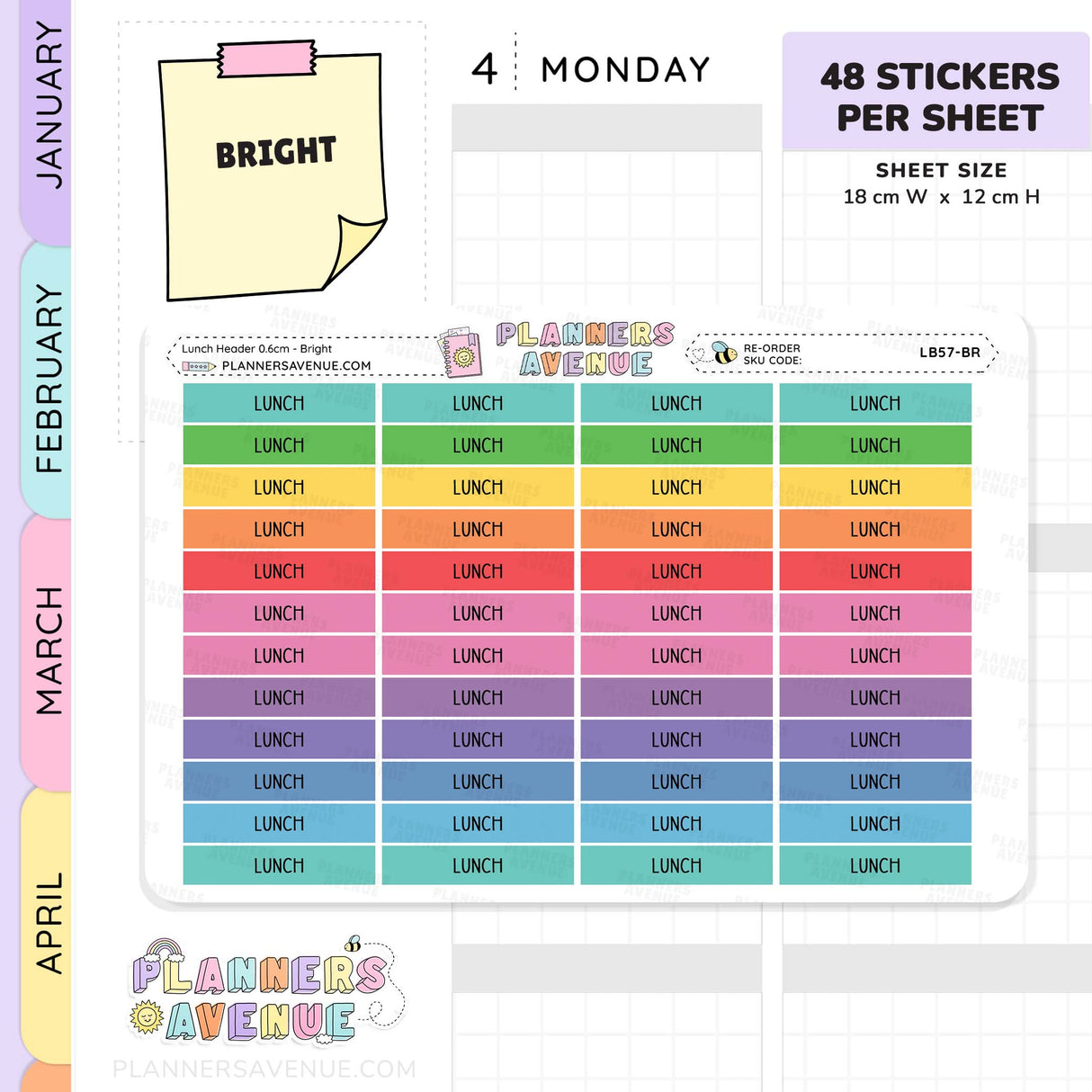 Lunch Header Planner Stickers
