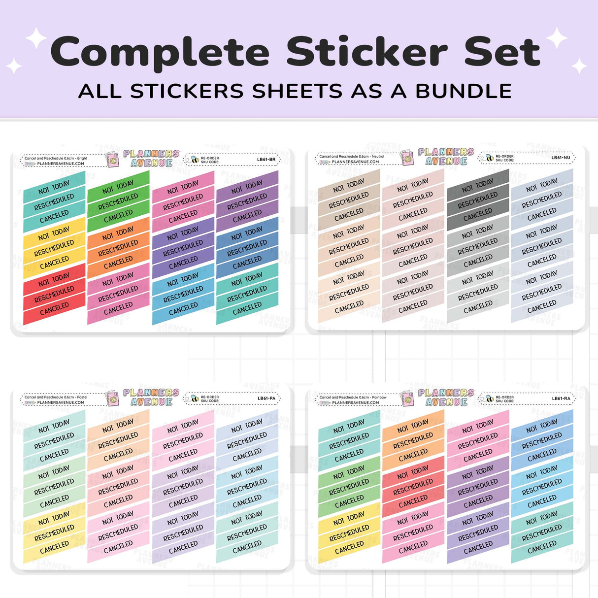 Cancel Reschedule Planner Stickers