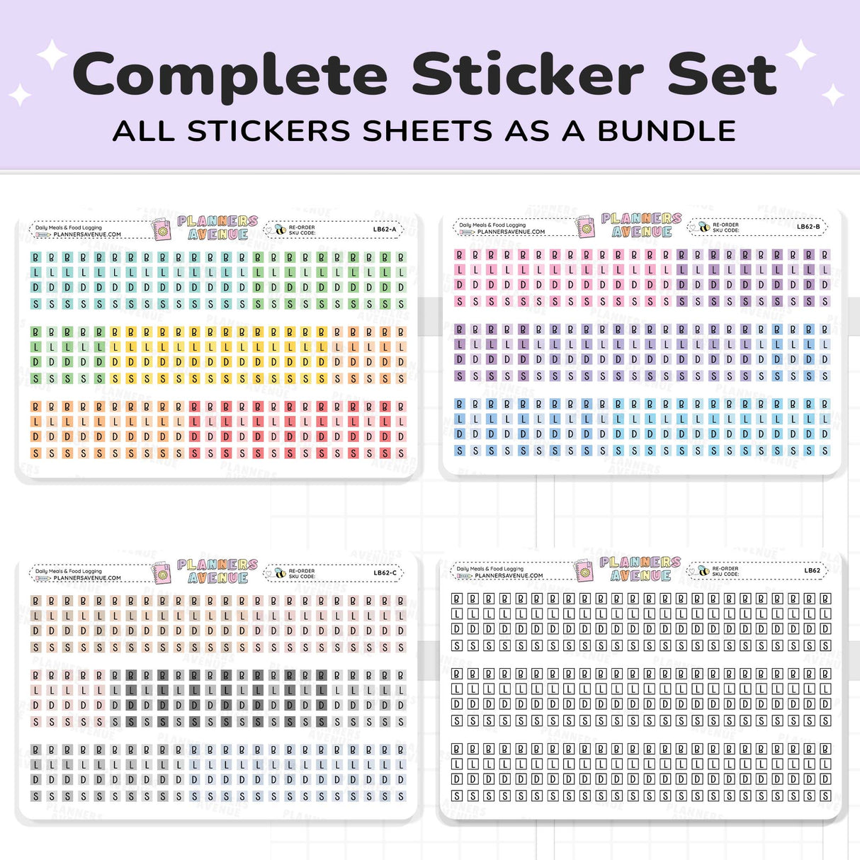 Meal Food Log Planner Sticker set