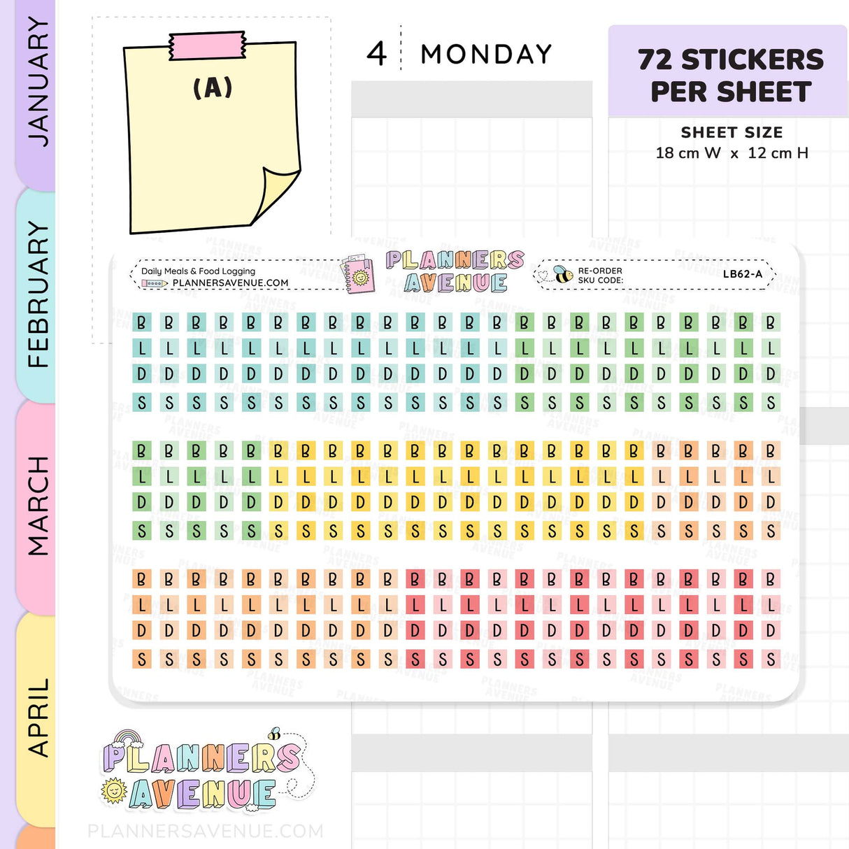 Meal Food Log Planner Stickers