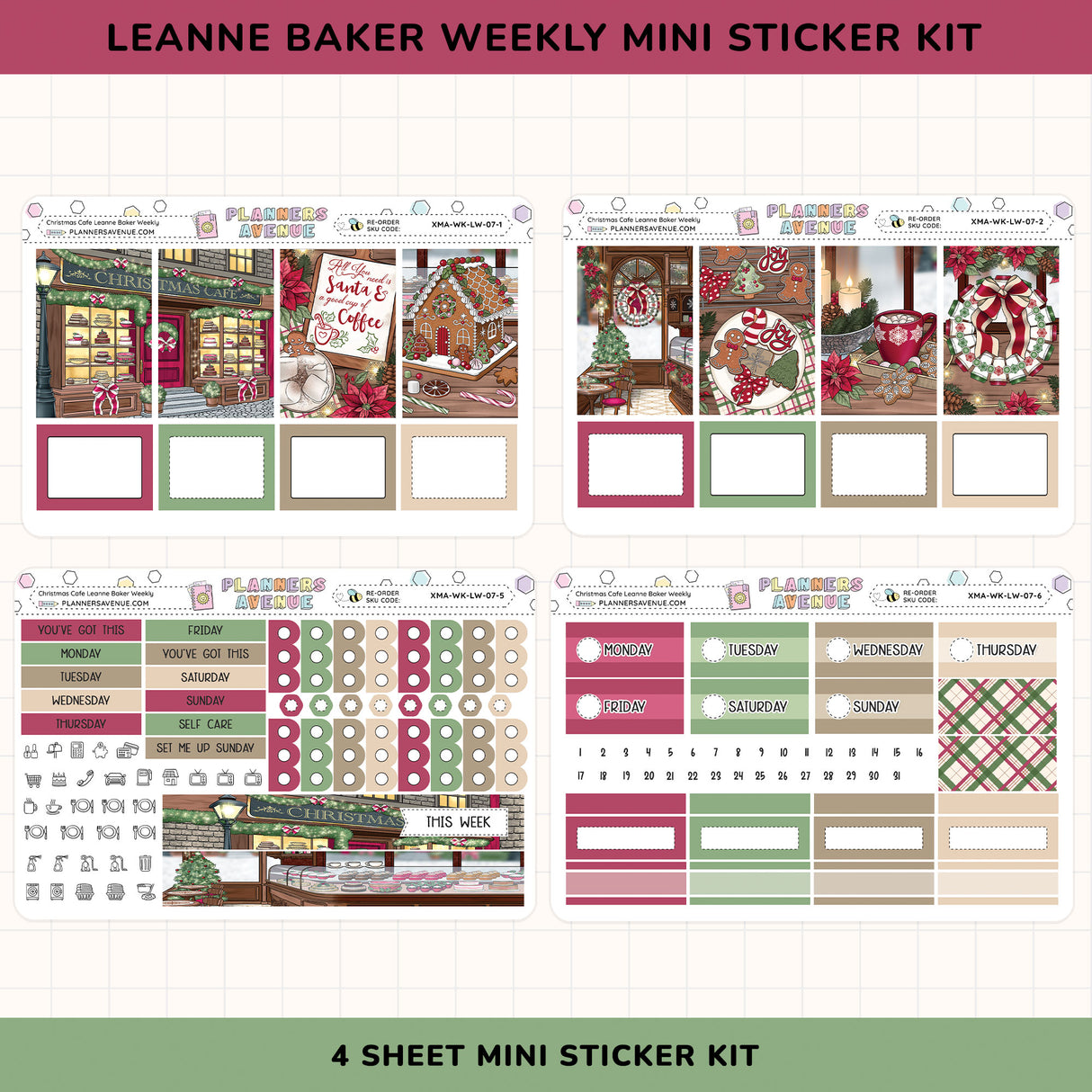 Christmas Cafe Leanne Baker Weekly Sticker Kit