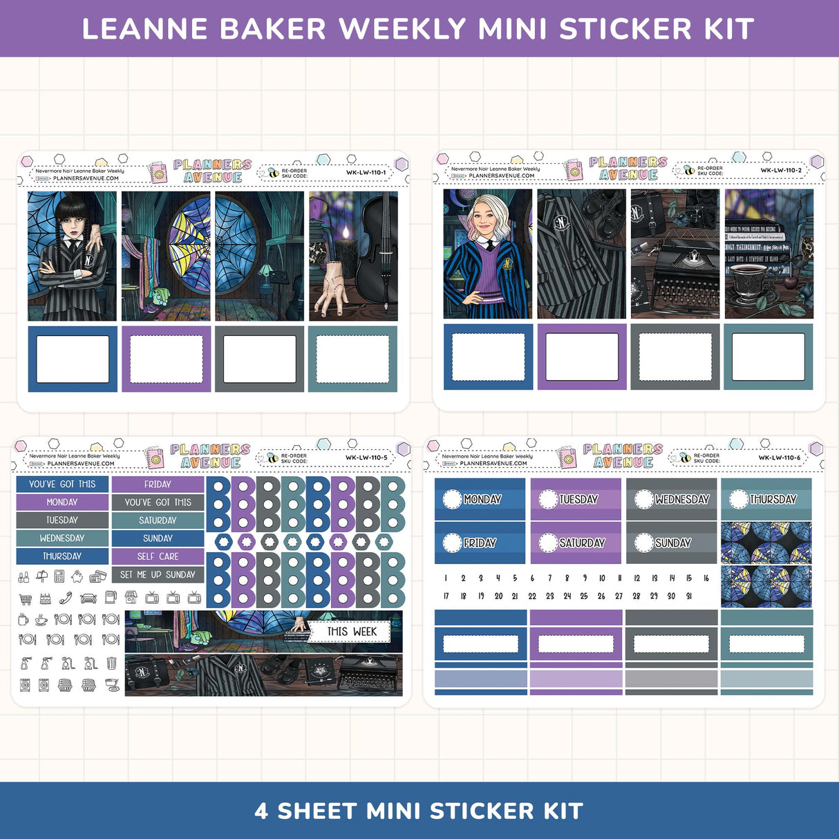 Nevermore Leanne Baker Weekly Sticker Kit