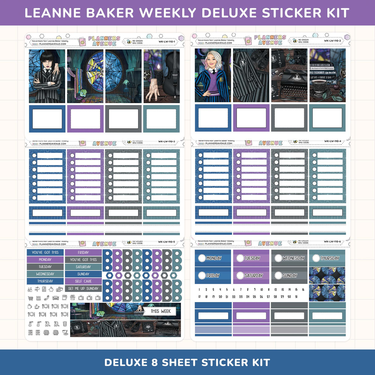 Nevermore Leanne Baker Weekly Sticker Kit
