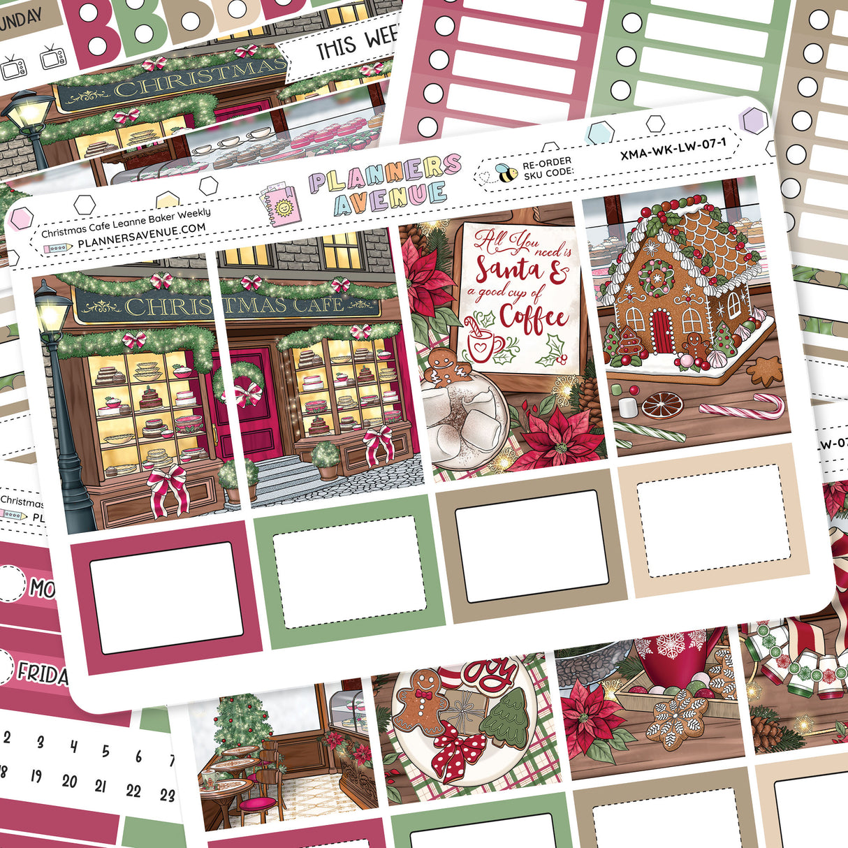 Christmas Cafe Leanne Baker Weekly Sticker Kit