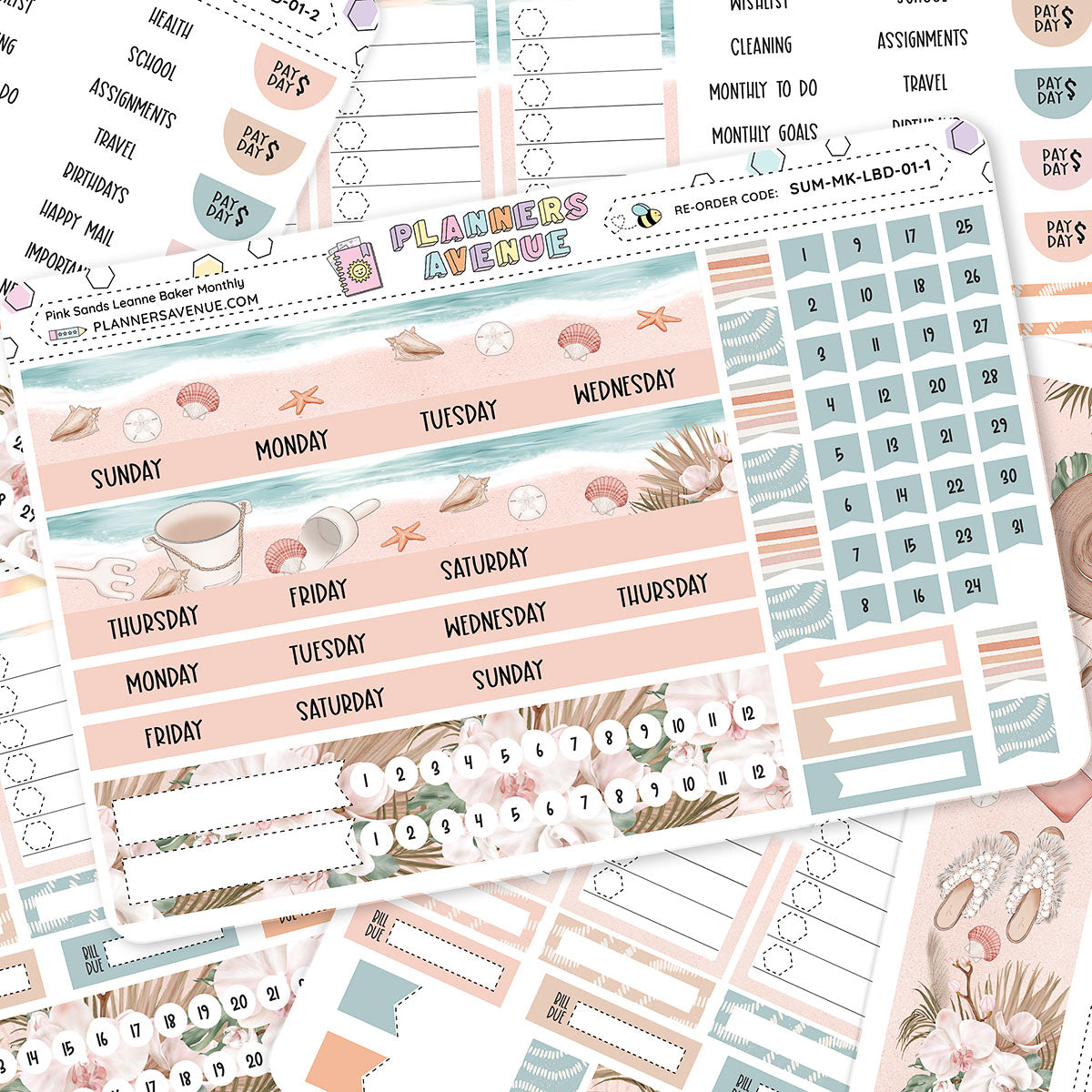 Pink Sands Leanne Baker Monthly Sticker Foiled Kit (HOLO GOLD FOIL)