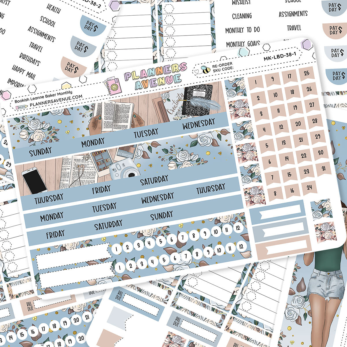 Bookish Leanne Baker Monthly Sticker Foiled Kit