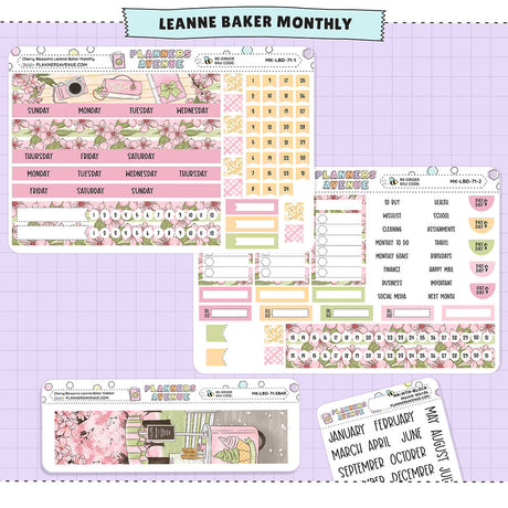Cherry Blossoms Leanne Baker Monthly Sticker Foiled Kit (GOLD FOIL)