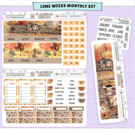 Autumn Lake Lime Monthly Sticker Foiled Kit (ROSE GOLD FOIL)