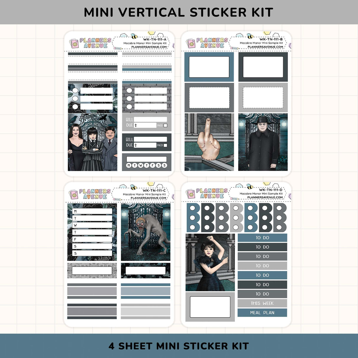 Macabre Manor Mini Sampler Weekly Sticker Kit