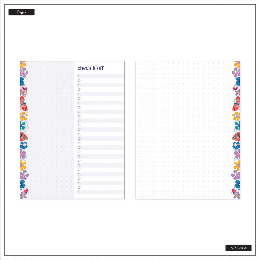 Happy Planner Midnight Botanical Classic Notebook - Dot Grid + Checklist