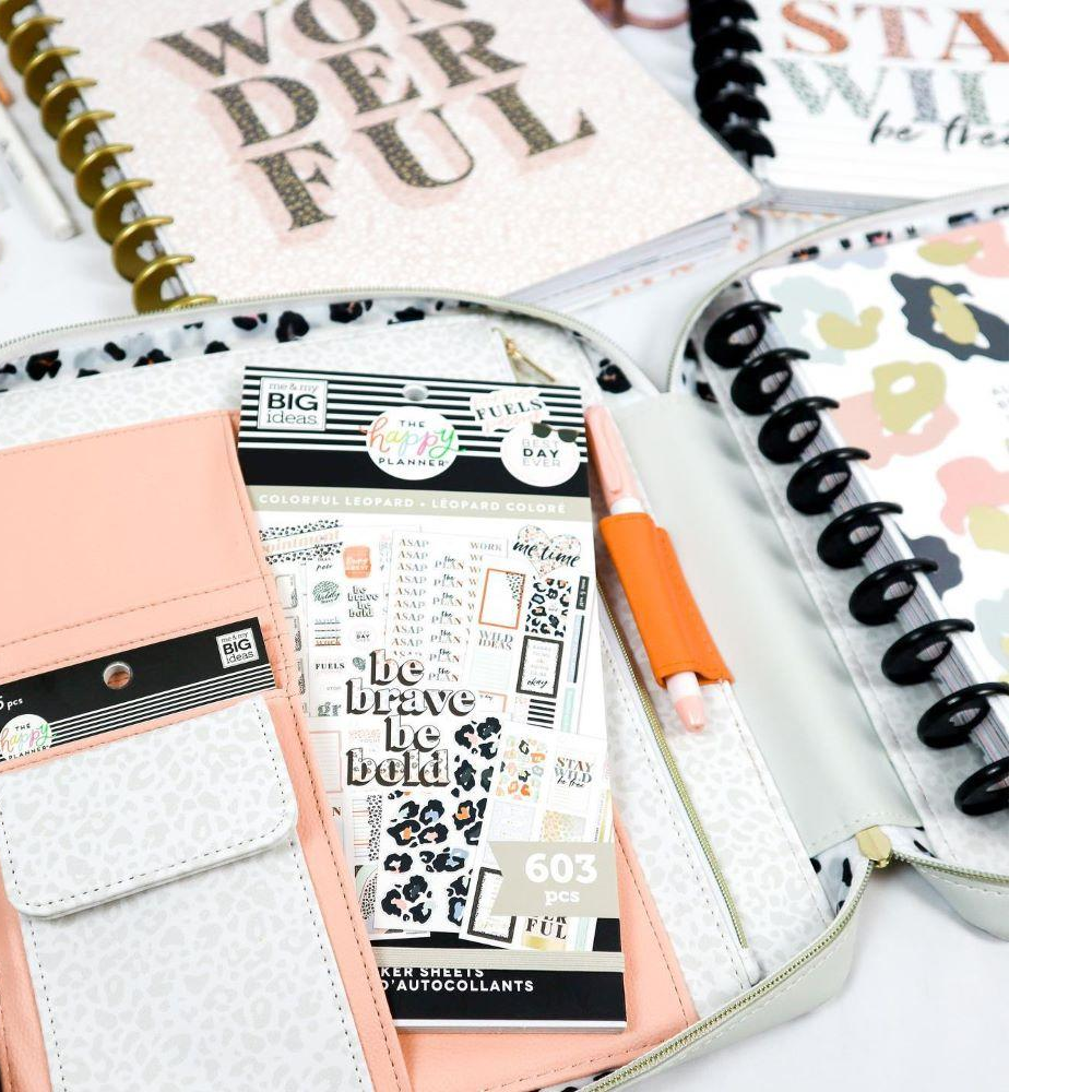 Happy Planner Classic Colourful Leopard Zip Folio