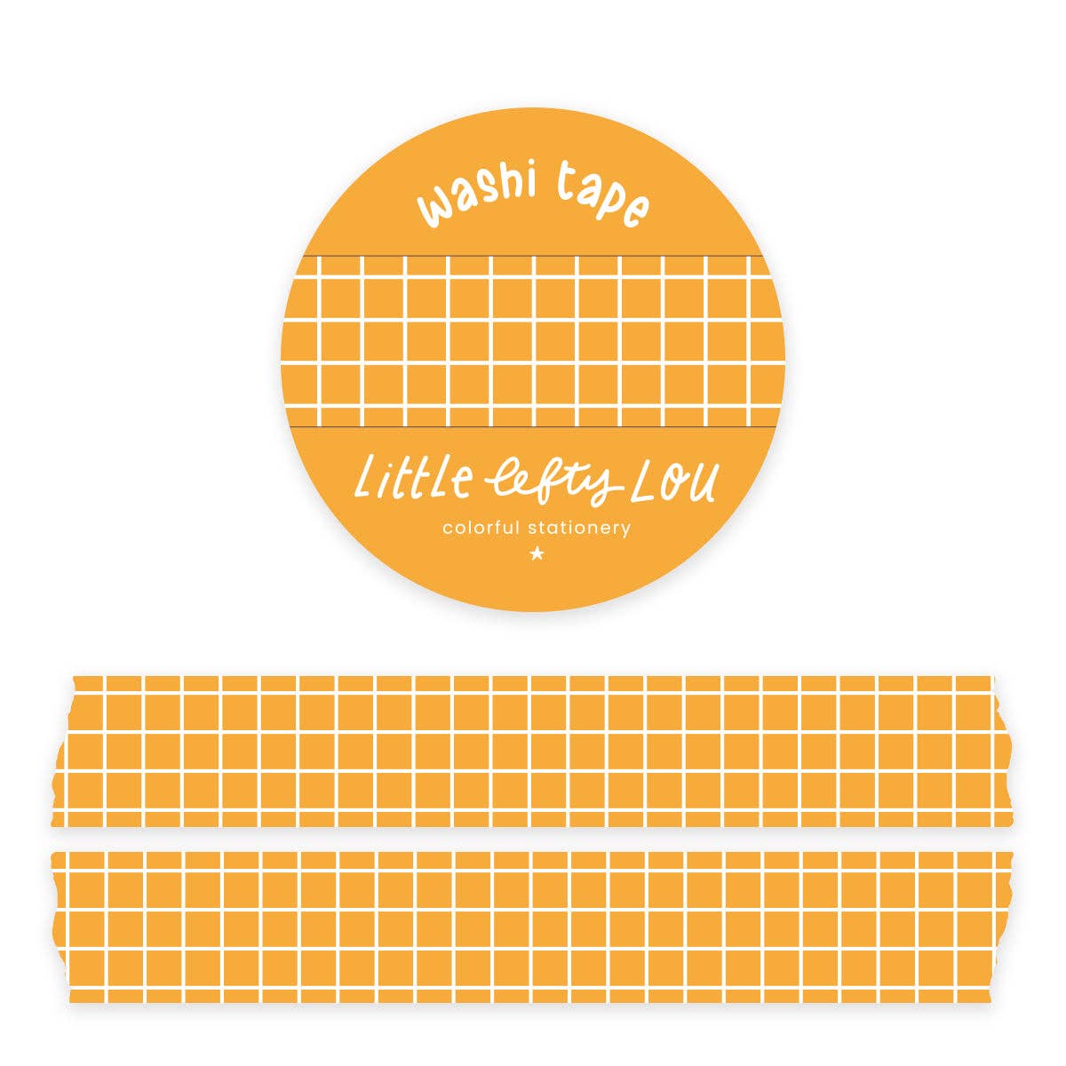 Ochre Yellow Grid Washi Tape by Little Lefty Lou