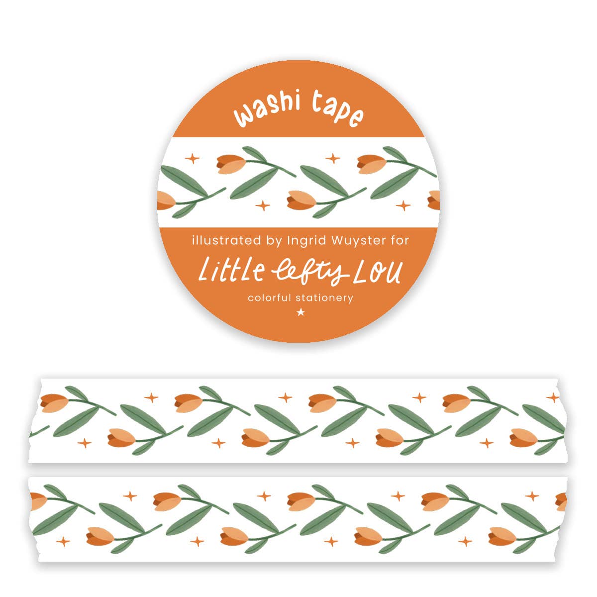 Orange Tulips Washi Tape by Little Lefty Lou