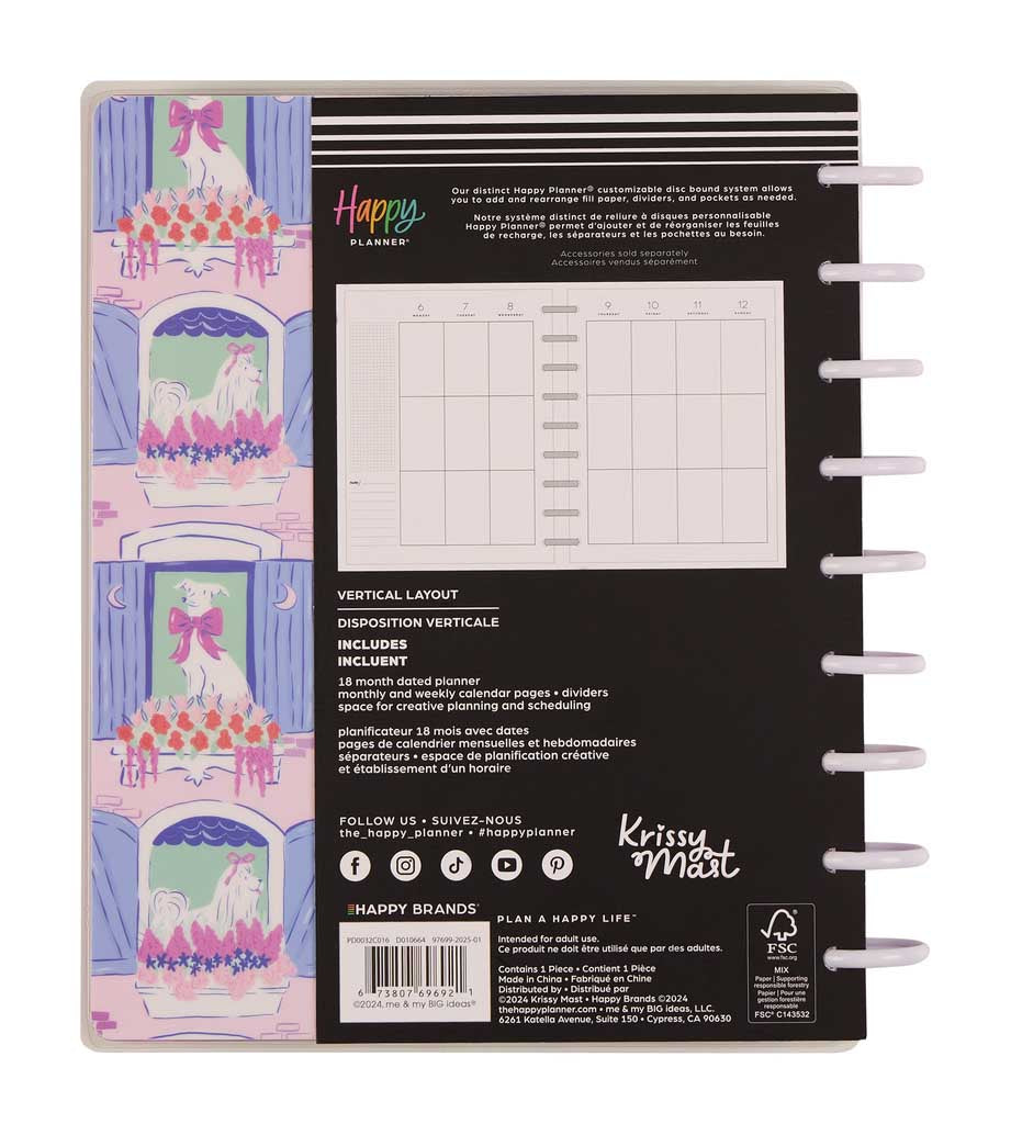 Happy Planner PawsItive Year Classic 18-Month Dated 2025-2026 - Vertical
