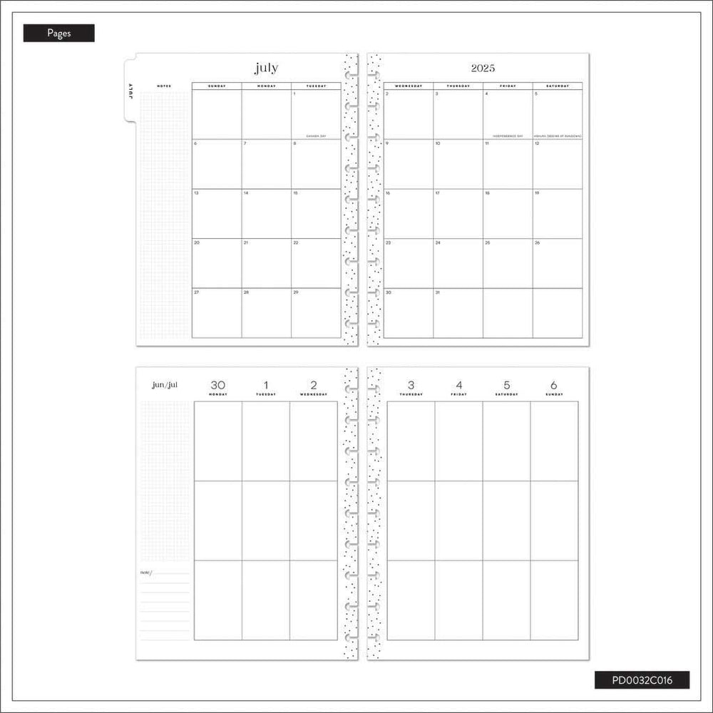 Happy Planner PawsItive Year Classic 18-Month Dated 2025-2026 - Vertical